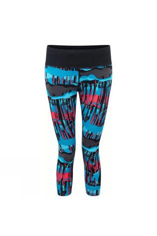 Ronhill Womens Momentum Crop Tights Deep Cyan Paint