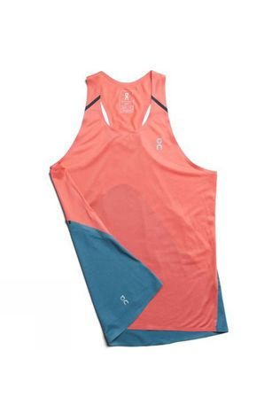 On Women's Tank-T Coral/Storm